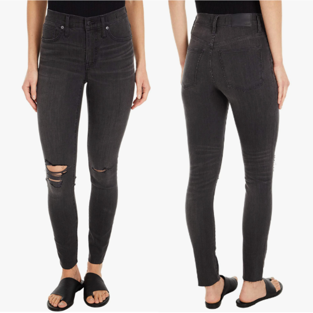 Madewell 9" Mid-Rise Skinny Jeans Black Sea Size 25